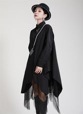 Loose And Irregular Large Stitching Mesh Dress